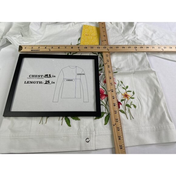 Victor Costa White Embroidered Jacket Size Small Vintage Cotton Blend NWT - Picture 6 of 9